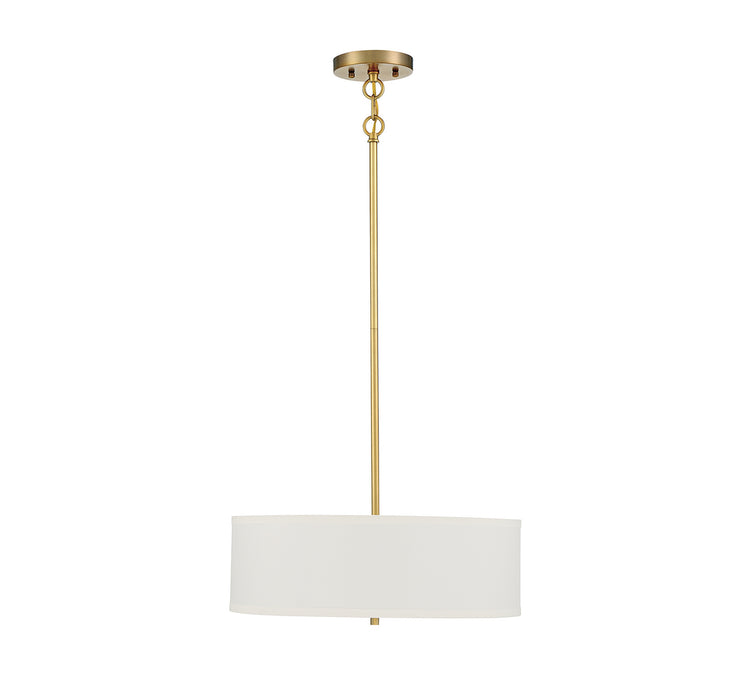 Meridian M70109NB Three Light Pendant, Warm Brass