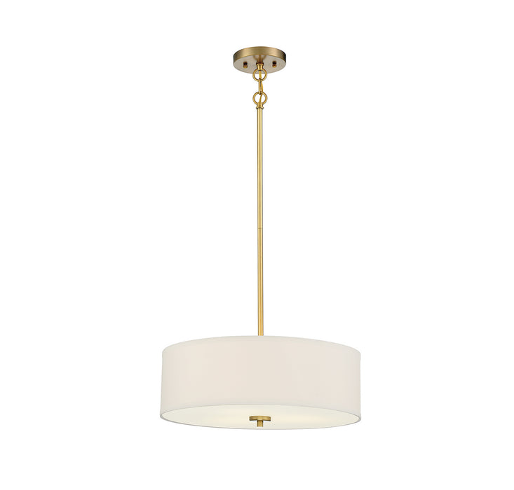 Meridian M70109NB Three Light Pendant, Warm Brass