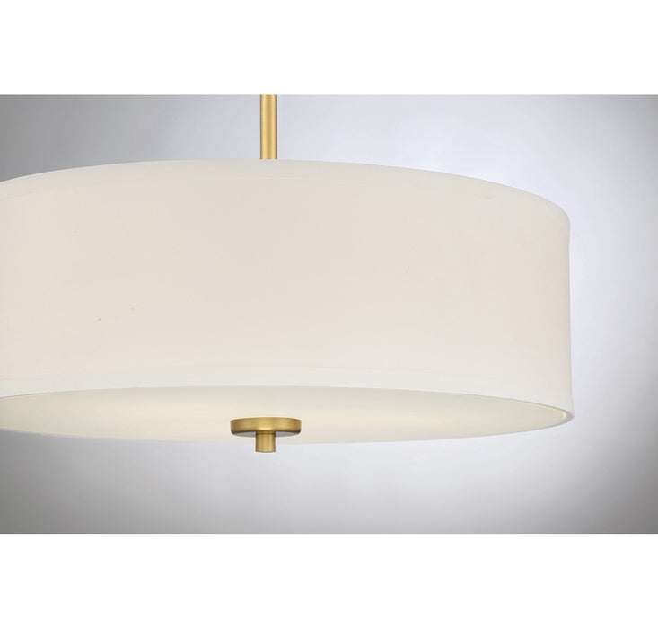 Meridian M70109NB Three Light Pendant, Warm Brass
