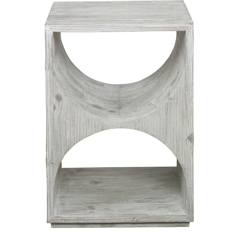 Uttermost 24969 Side Table, Distressed Ivory