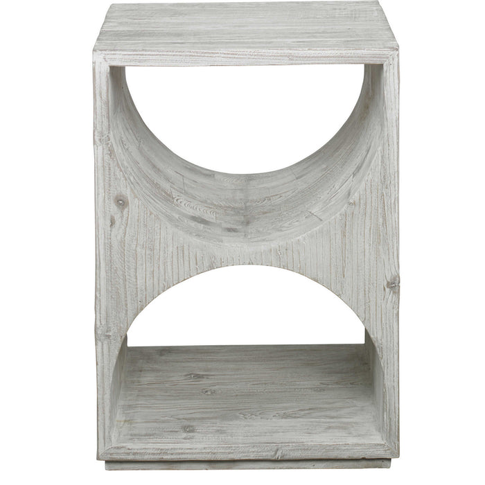 Uttermost 24969 Side Table, Distressed Ivory
