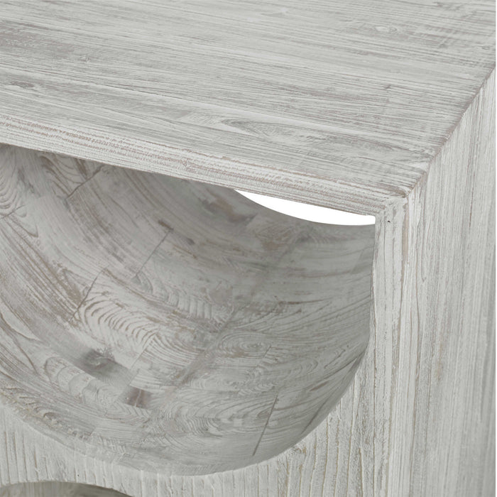 Uttermost 24969 Side Table, Distressed Ivory