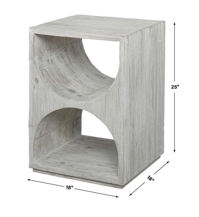 Uttermost 24969 Side Table, Distressed Ivory