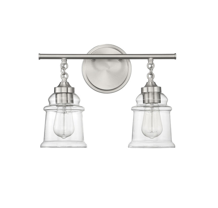 Lighting One E V6-L8-8055-2-SN Two Light Bathroom Vanity, Satin Nickel