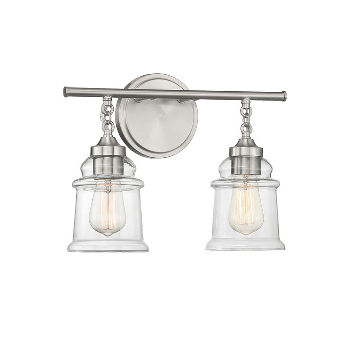 Lighting One E V6-L8-8055-2-SN Two Light Bathroom Vanity, Satin Nickel