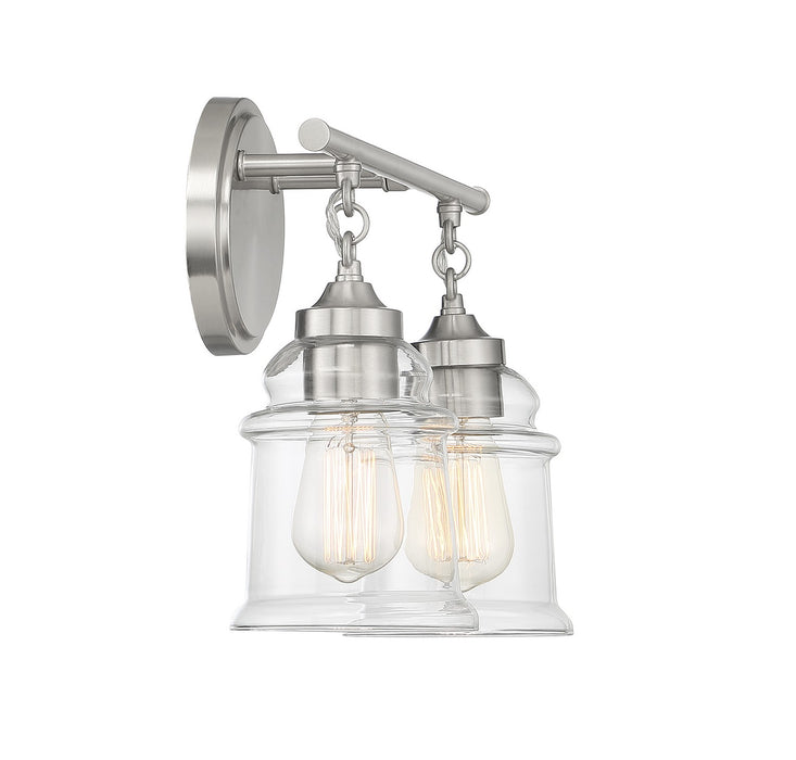 Lighting One E V6-L8-8055-2-SN Two Light Bathroom Vanity, Satin Nickel
