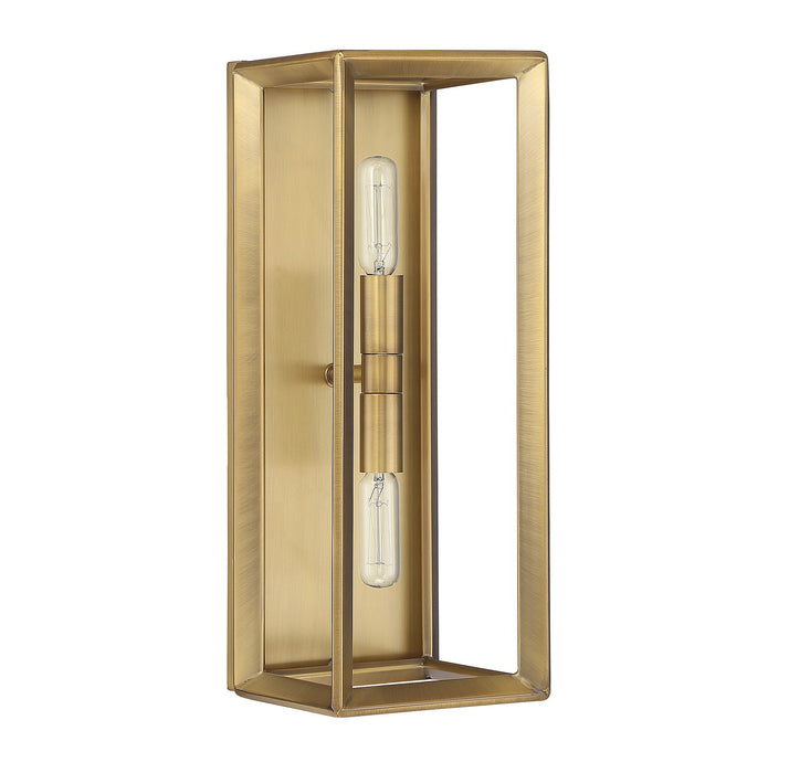 Lighting One E V6-L9-2424-2-322 Two Light Wall Sconce, Warm Brass
