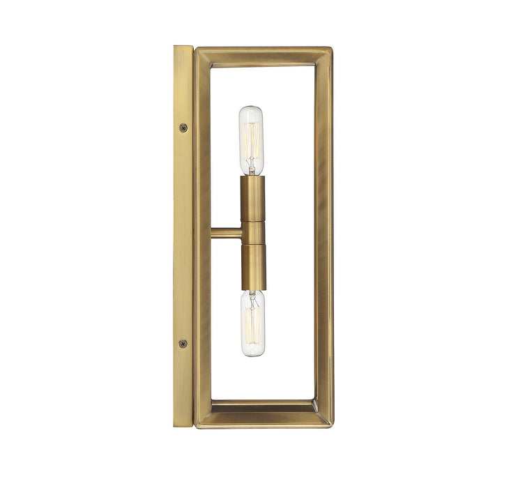 Lighting One E V6-L9-2424-2-322 Two Light Wall Sconce, Warm Brass