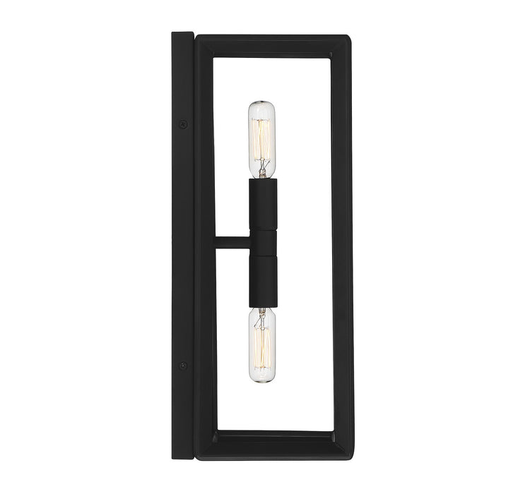 Lighting One E V6-L9-2424-2-89 Two Light Wall Sconce, Matte Black