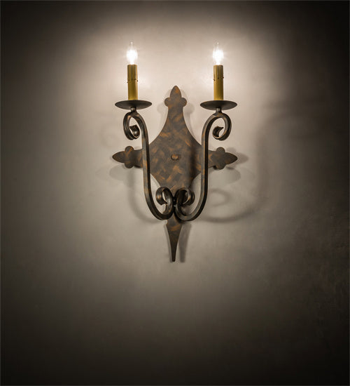 Meyda Tiffany 193326 Two Light Wall Sconce, French Bronze