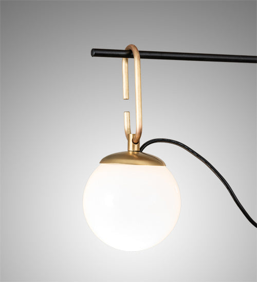 Meyda Tiffany 225466 Three Light Pendant, Brushed Waxed Brass/Black Tex
