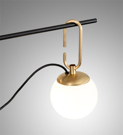 Meyda Tiffany 225466 Three Light Pendant, Brushed Waxed Brass/Black Tex