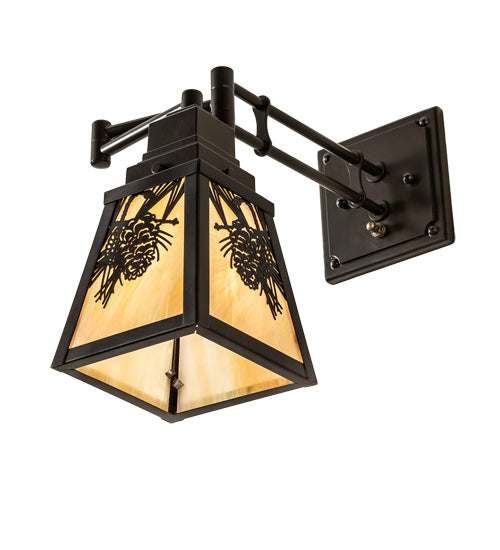 Meyda Tiffany 235906 One Light Swing Arm Wall Sconce, Timeless Bronze
