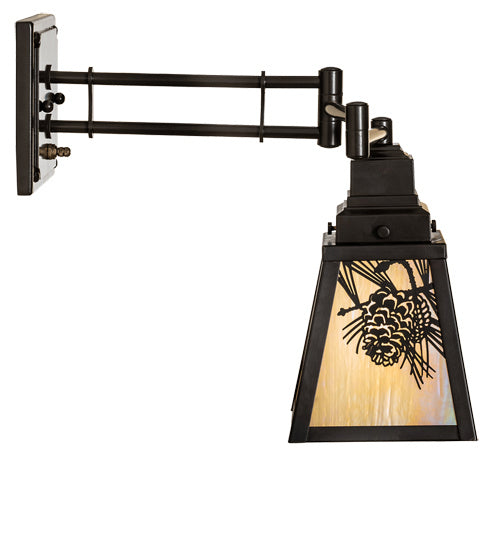 Meyda Tiffany 235906 One Light Swing Arm Wall Sconce, Timeless Bronze