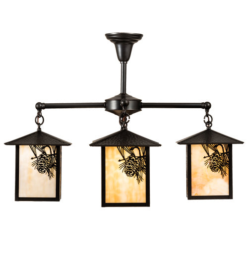 Meyda Tiffany 237225 Four Light Chandelier, Craftsman Brown