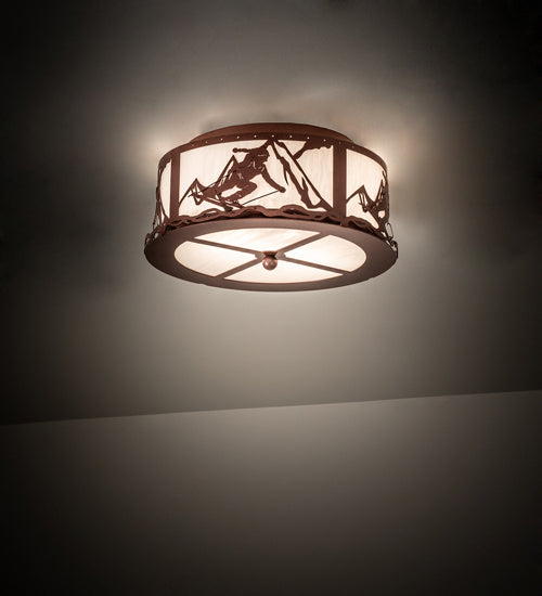 Meyda Tiffany 238687 Two Light Semi-Flushmount, Rust
