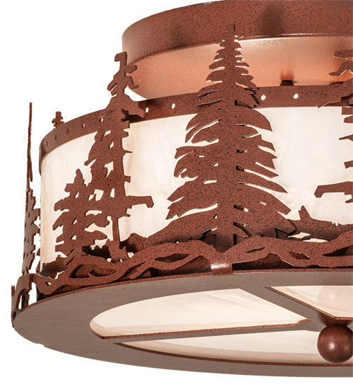 Meyda Tiffany 238688 Two Light Flushmount, Rust