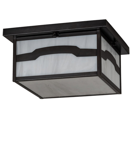 Meyda Tiffany 87537 Two Light Flushmount, Craftsman Brown