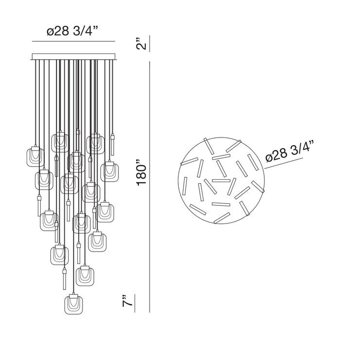 Eurofase 37192-023 LED Chandelier, Chrome