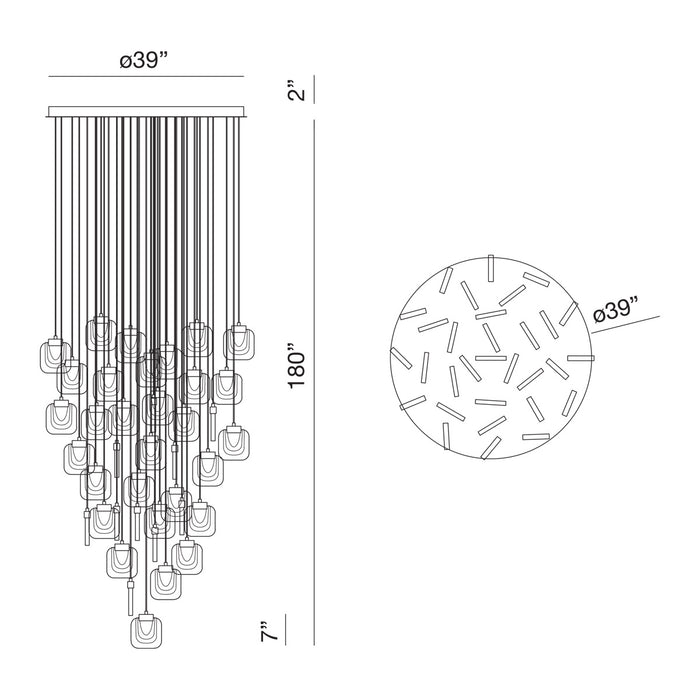 Eurofase 37193-020 LED Chandelier, Chrome