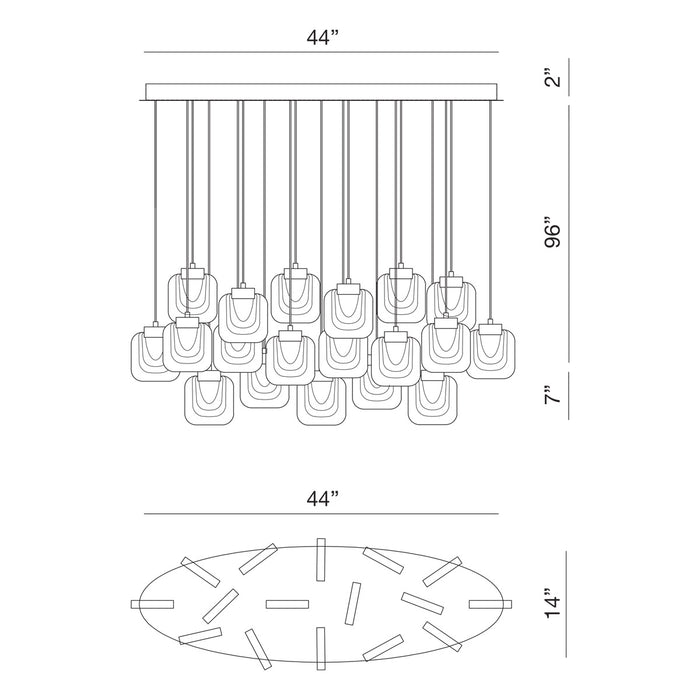 Eurofase 37194-027 LED Chandelier, Chrome