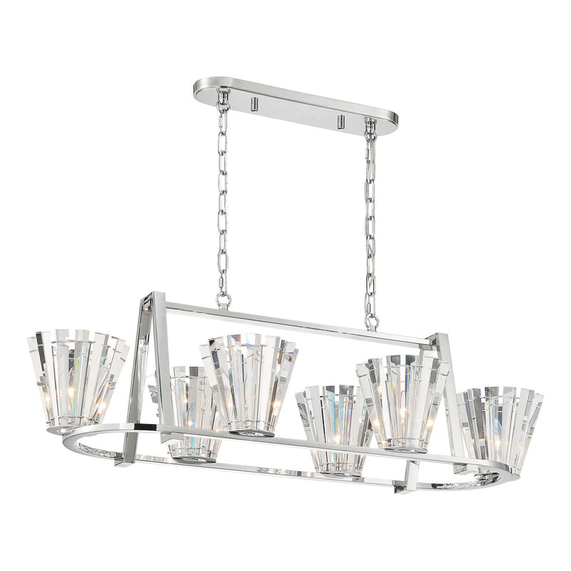 Eurofase 38867-019 Six Light Chandelier, Chrome