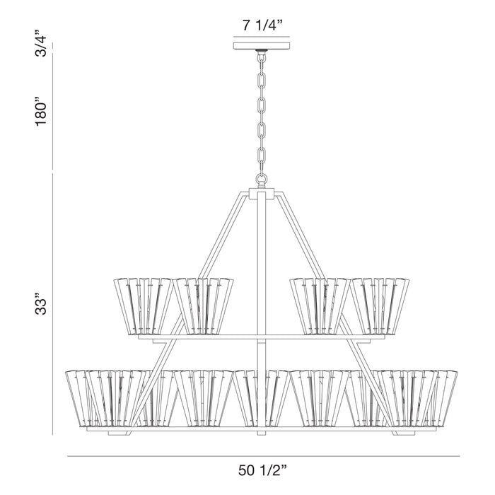Eurofase 38869-013 15 Light Chandelier, Chrome