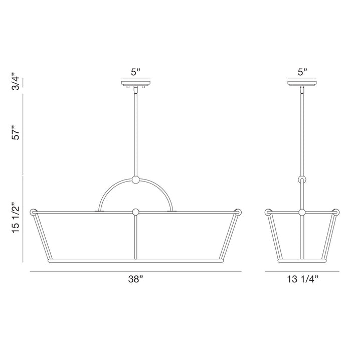 Eurofase 39046-017 Six Light Island Pendant, Matter Black