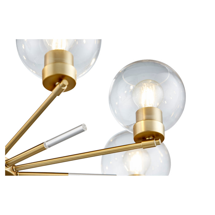 Quorum 6317-8-80 Eight Light Chandelier, Aged Brass