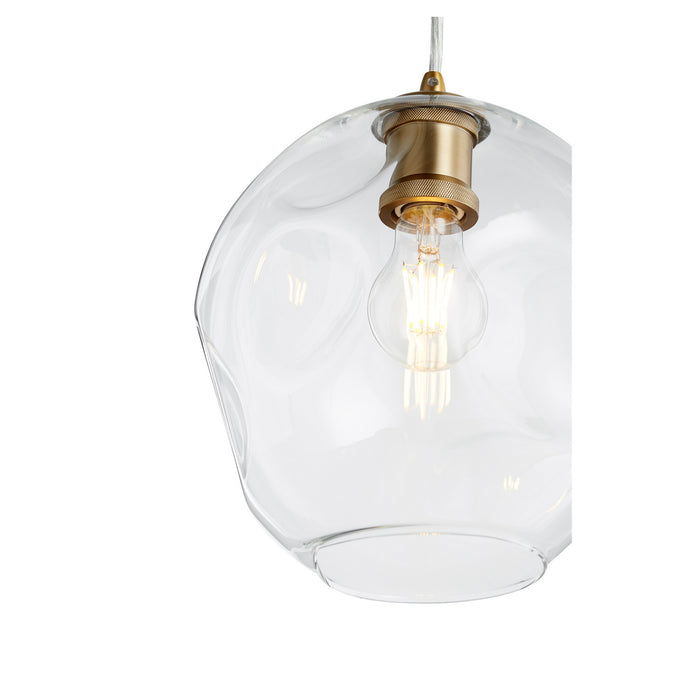 Quorum 61-80 One Light Pendant, Aged Brass