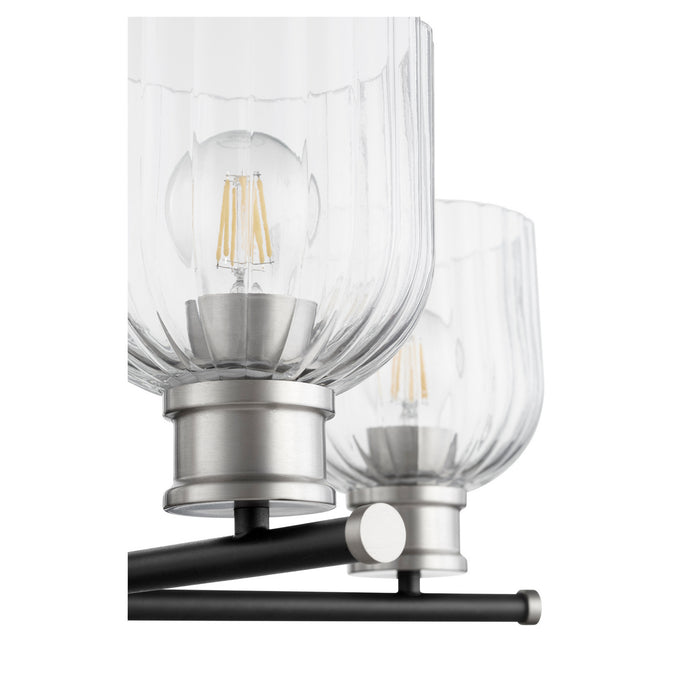 Quorum 610-5-6965 Five Light Chandelier, Textured Black w/ Satin Nickel