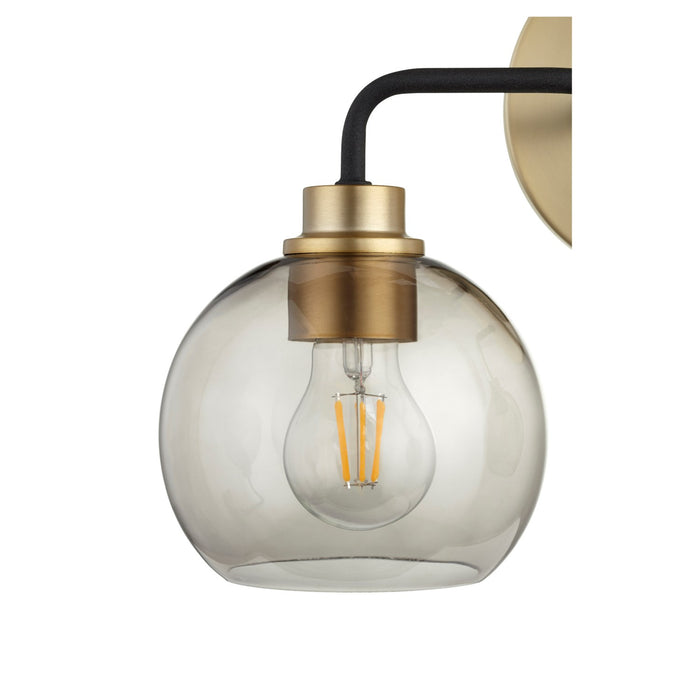 Quorum 572-2-6980 Two Light Vanity, Textured Black w/ Aged Brass