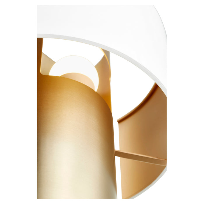 Quorum 5611-0880 One Light Wall Sconce, Studio White w/ Aged Brass