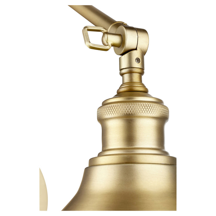 Quorum 5392-80 One Light Wall Mount, Aged Brass