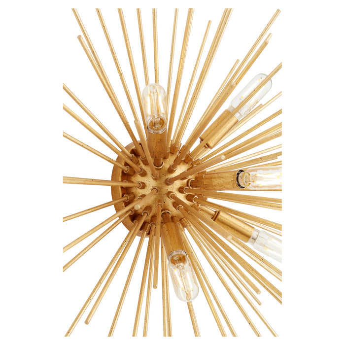 Quorum 300-5-74 Five Light Ceiling Mount, Gold Leaf