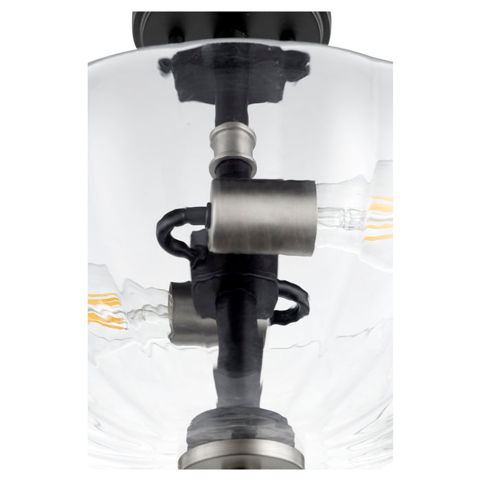 Quorum 210-6965 Two Light Dual Mount, Textured Black w/ Satin Nickel
