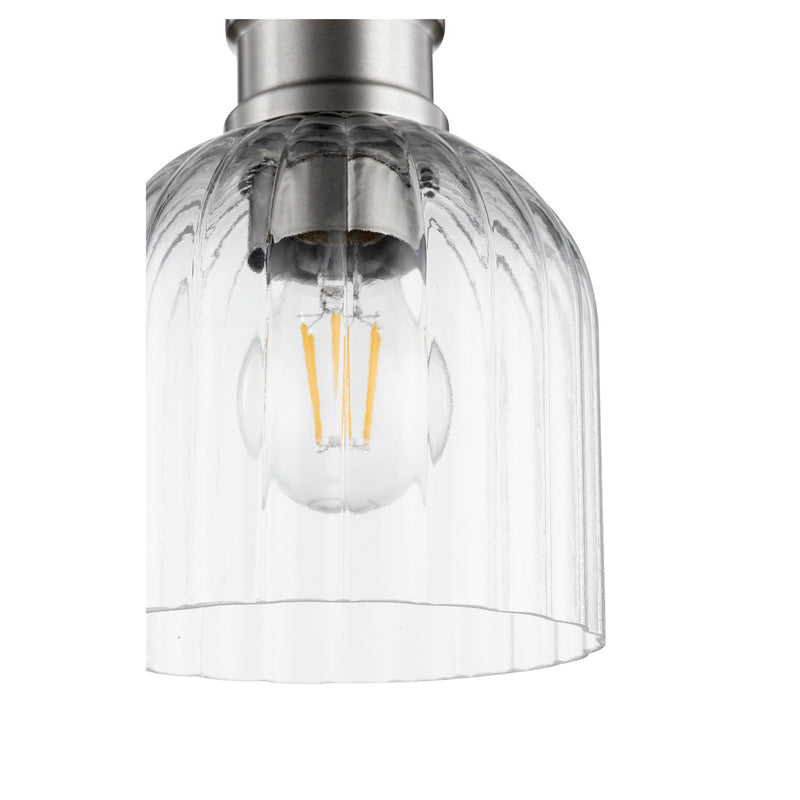 Quorum 310-6965 One Light Pendant, Textured Black w/ Satin Nickel
