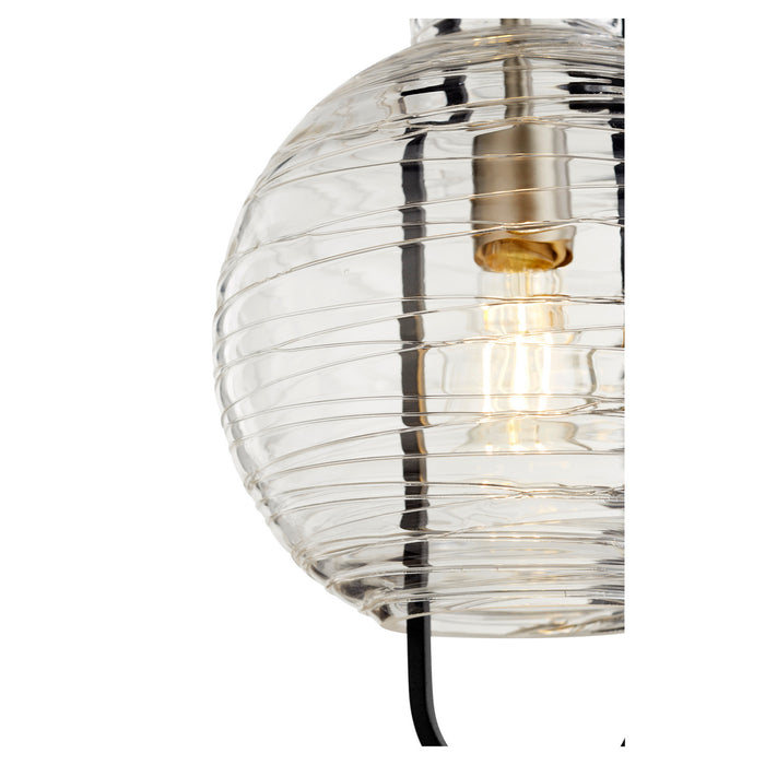 Quorum 89-10-6965 One Light Pendant, Textured Black w/ Satin Nickel