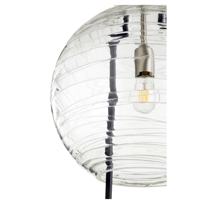Quorum 89-14-6965 One Light Pendant, Textured Black w/ Satin Nickel