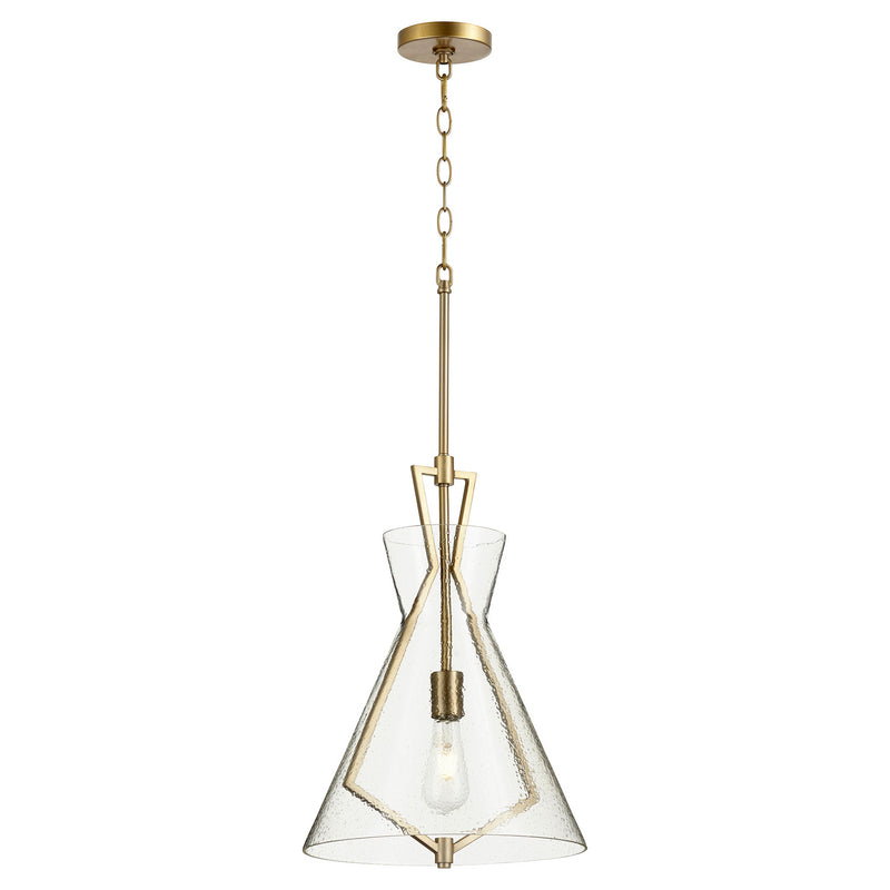 Quorum 8426-80 One Light Pendant, Aged Brass