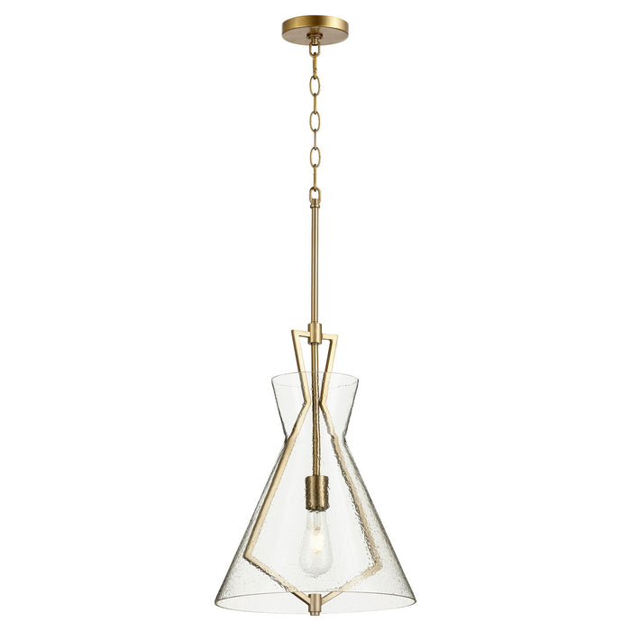Quorum 8426-80 One Light Pendant, Aged Brass