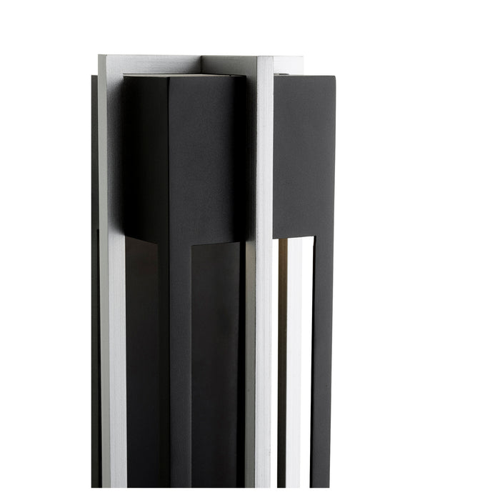 Quorum 711-18-69 LED Outdoor Lantern, Textured Black w/ Brushed Aluminum