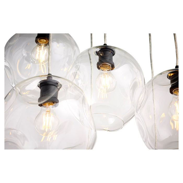 Quorum 67-69 Seven Light Pendant, Textured Black