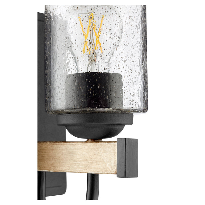 Quorum 5140-1-69 One Light Wall Mount, Textured Black w/ Driftwood finish