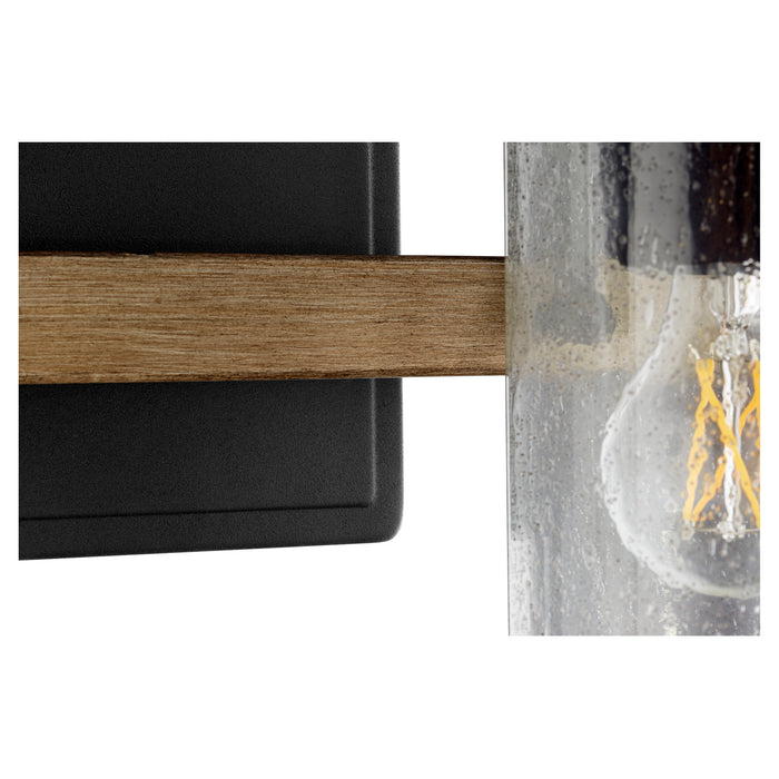Quorum 5140-2-69 Two Light Vanity, Textured Black w/ Driftwood finish