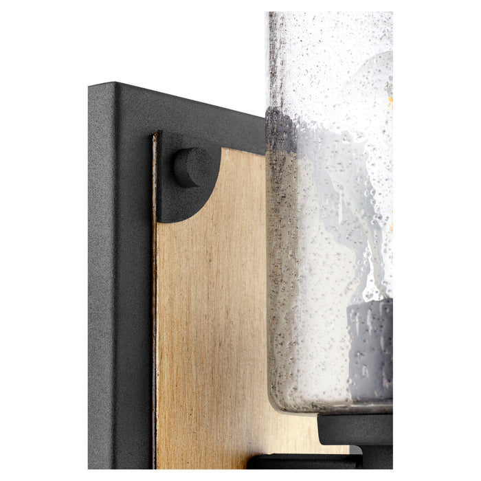 Quorum 5143-1-69 One Light Wall Mount, Textured Black w/ Driftwood finish