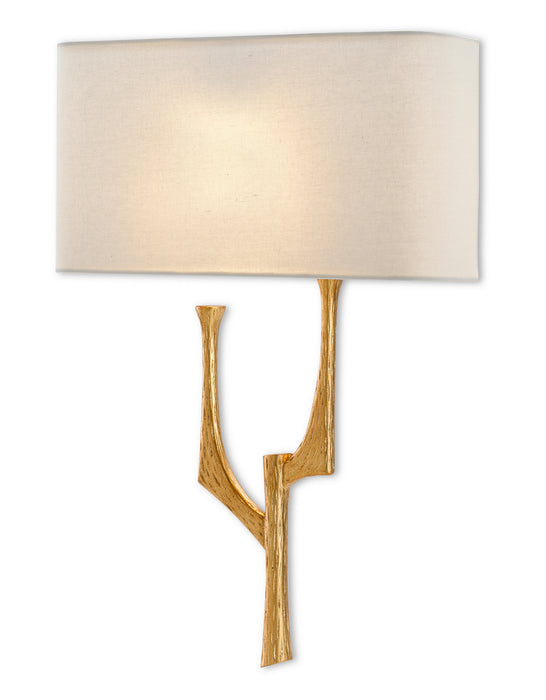 Currey and Company 5000-0182 One Light Wall Sconce, Antique Gold Leaf