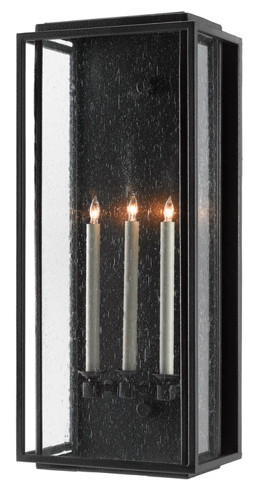 Currey and Company 5500-0042 Three Light Outdoor Wall Sconce, Midnight