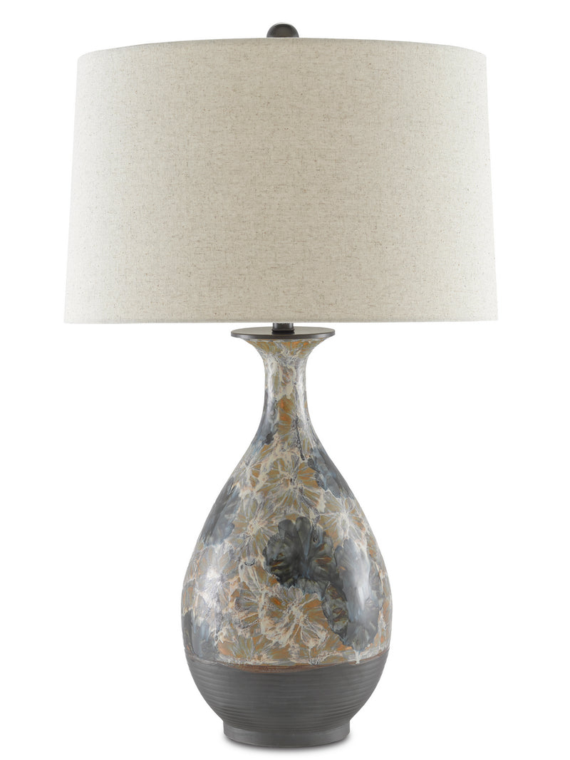 Currey and Company 6000-0658 One Light Table Lamp, Cream/Blue/Brown