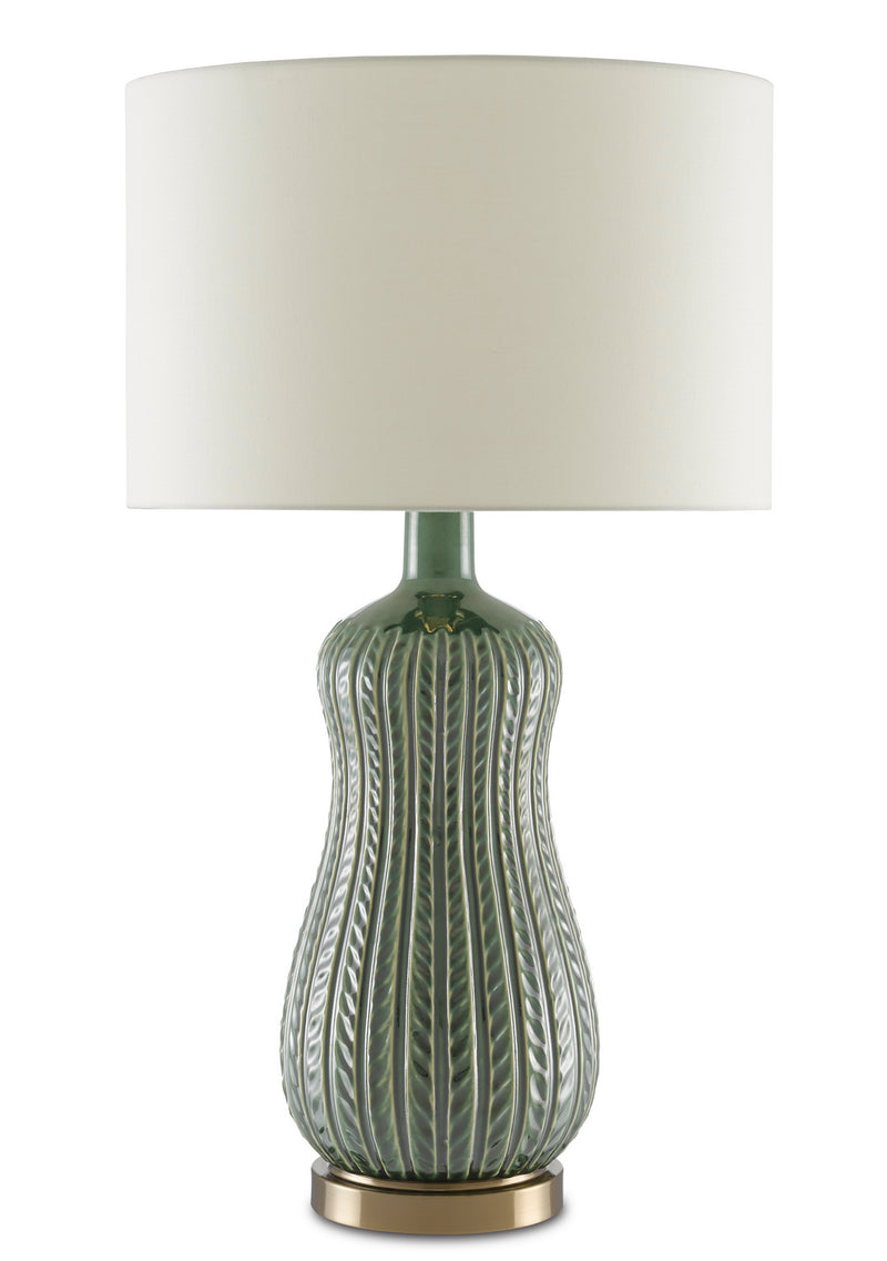 Currey and Company 6000-0673 One Light Table Lamp, Green